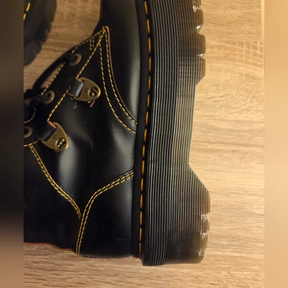 Dr. Martens Black Collier Bex Black Leather Double-laced Boots - Picture 7 of 9